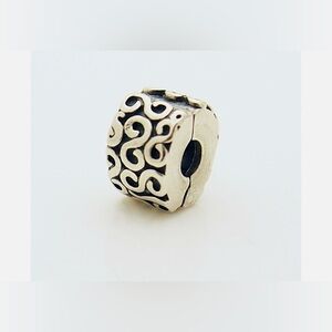 Authentic Pandora Retired Serpentine Swirl Oxidized 925 Ale Clip Charm